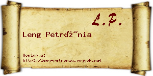 Leng Petrónia névjegykártya